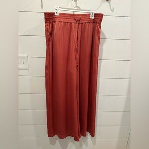 Who What Wear Coral Wide Leg Satin Pants